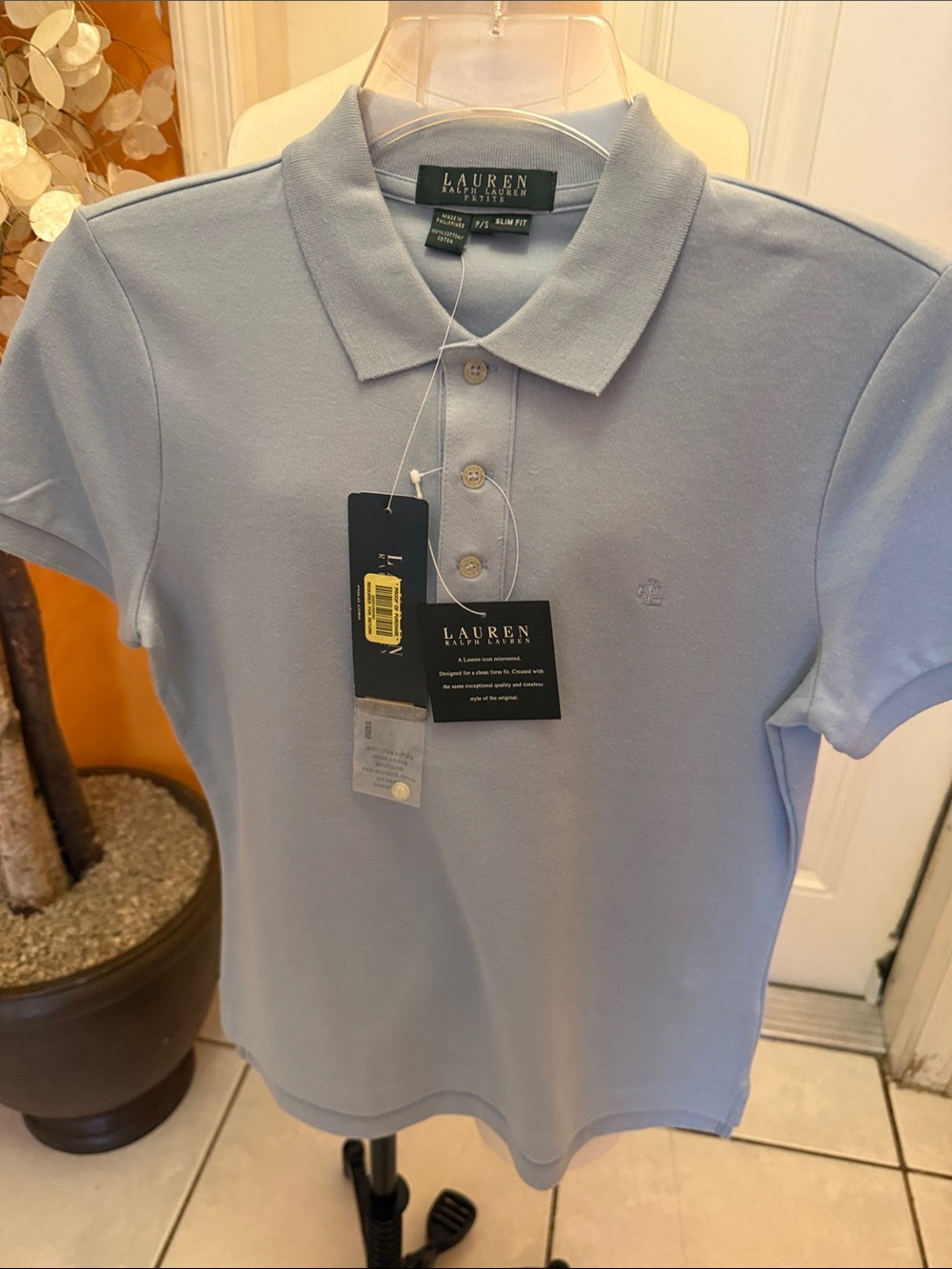 Lauren Ralph Lauren Men’s Pale Blue Polo Shirt with Embroidered Logo